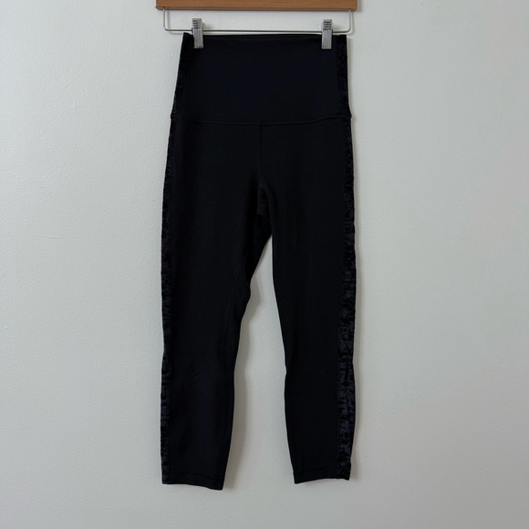 {6} Lululemon Align Super High-Rise Crop Crushed Velvet Black - Picture 4 of 10